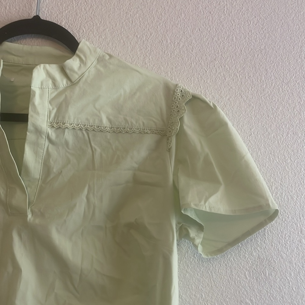 Cartolina Nantucket Light Pistachio Green Poplin … - image 2